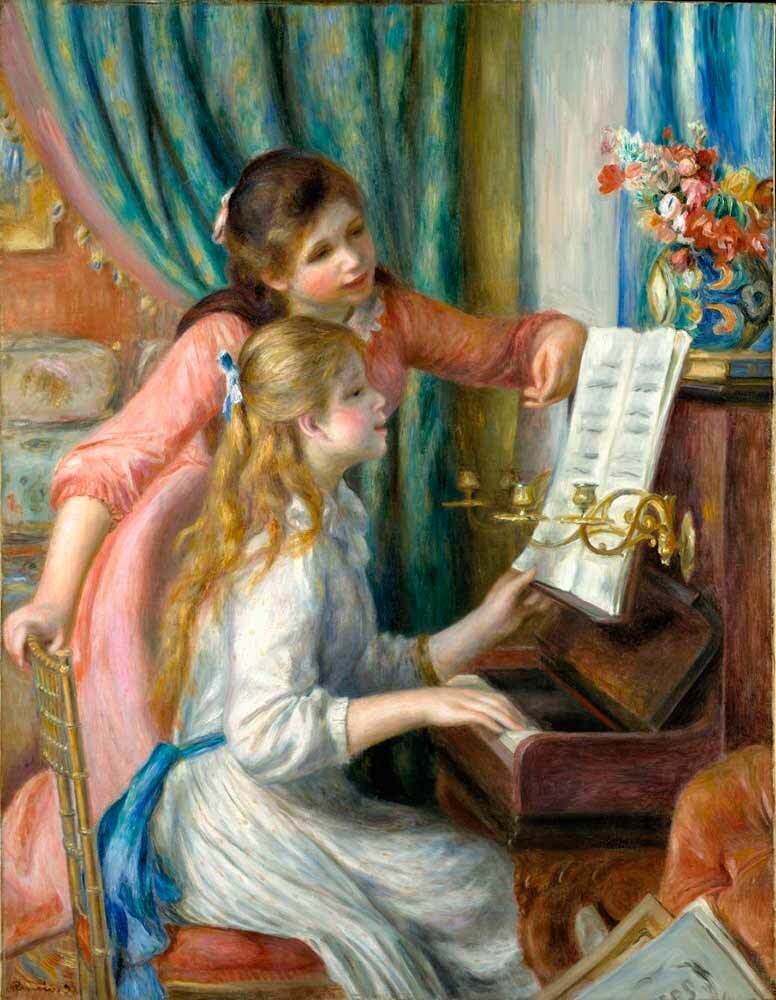 Пьер Огюст Ренуар "Две девушки за фортепиано", 1892 год