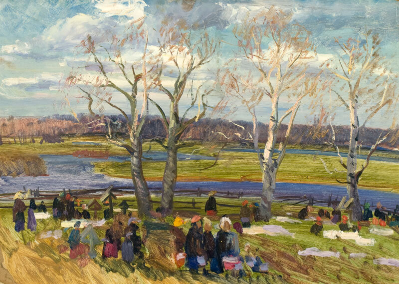 Ф.С. Шурпин. Этюд к картине "Радоница"