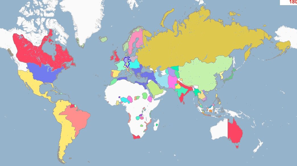 Политическая карта мира 1812