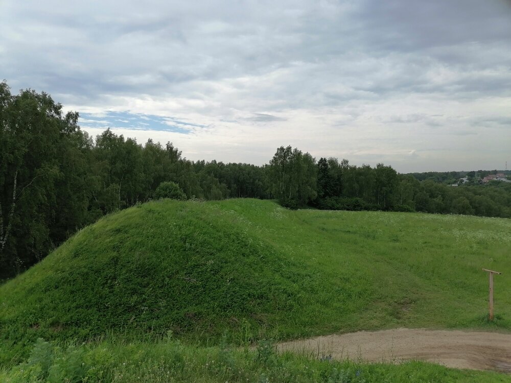 Внешний вал (вал посада) со рвом поросшим лесом