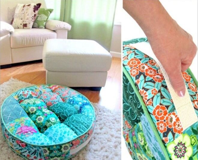 Как сшить напольную подушку