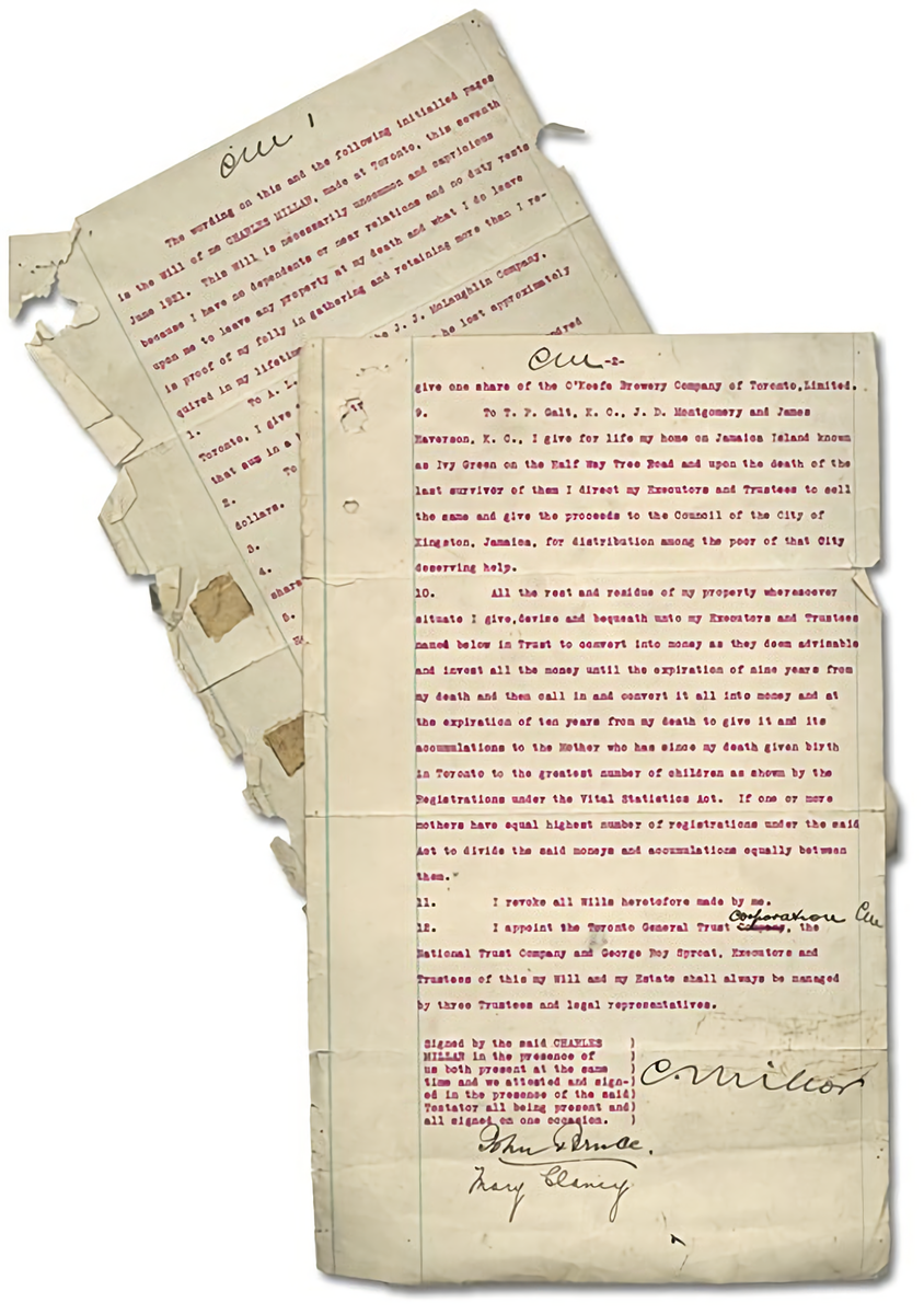 Завещание Чарльза Миллара