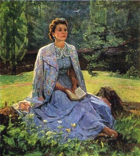 Фёдор Решетников. Портрет жены Лидии Бродской, 1948