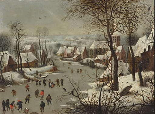 Ян Брейгель Старший, прозванный Бархатным. Зимний пейзаж с ловушкой для птиц. Ок. 1600 / Фотография с официального сайта Государственного Эрмитажа