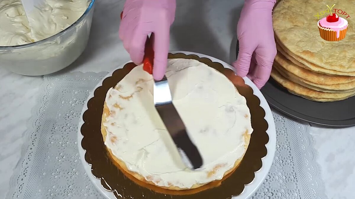 Торт из слоеного теста «Как наполеон»