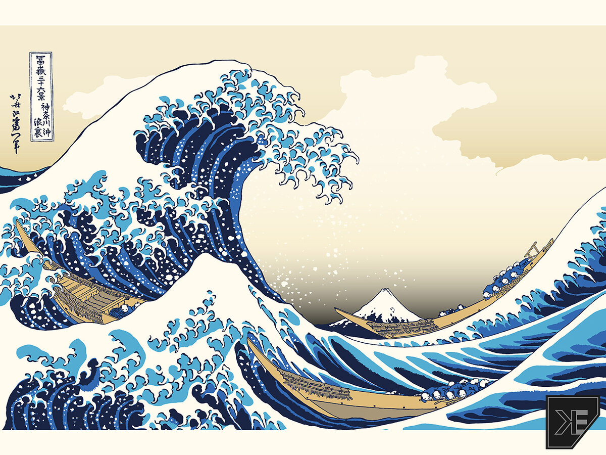 Кацусика Хокусай. "Большая волна в Канагаве".