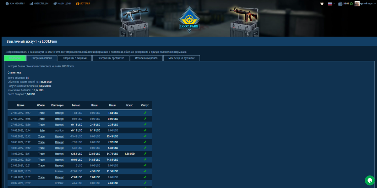 Loot.Farm мои истории с сайтом