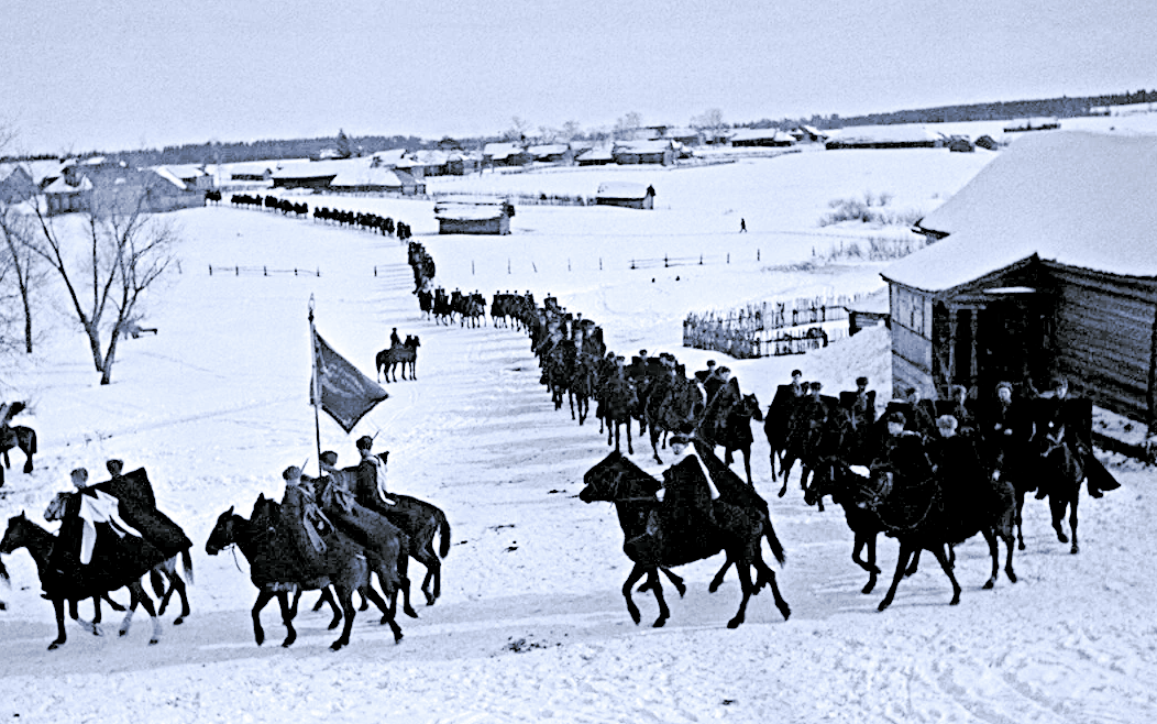 Кавалеристы 2-го гвардейского корпуса под Москвой, 1941 г.