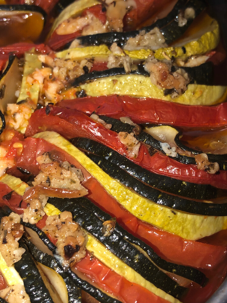 Овощи после запекания. Мой Сердечный Рататуй готов! ❤️💜💚