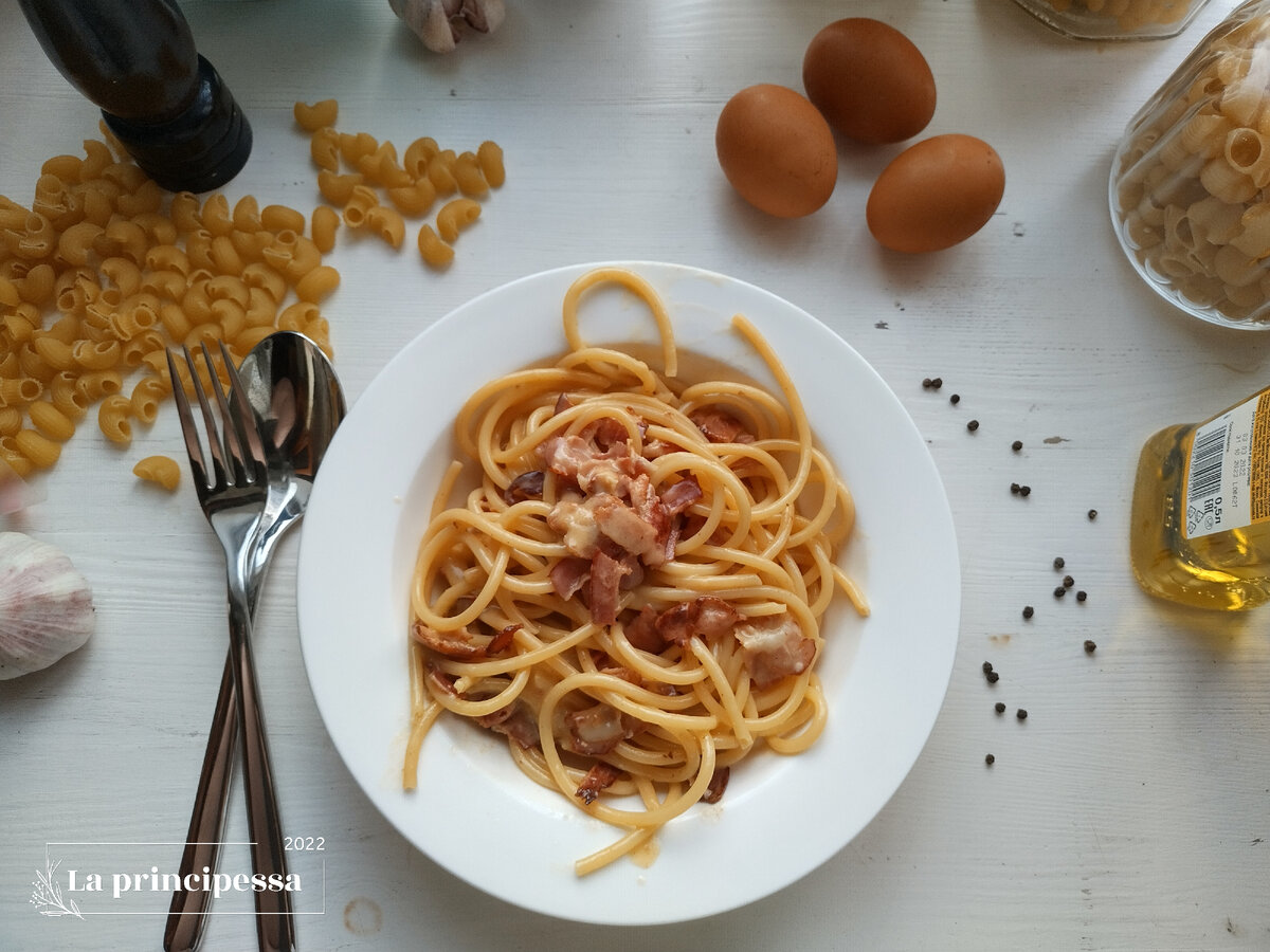 Спагетти карбонара (spaghetti alla carbonara) | Феличита́ на завтрак (la  principessa sa cucinare) | Дзен