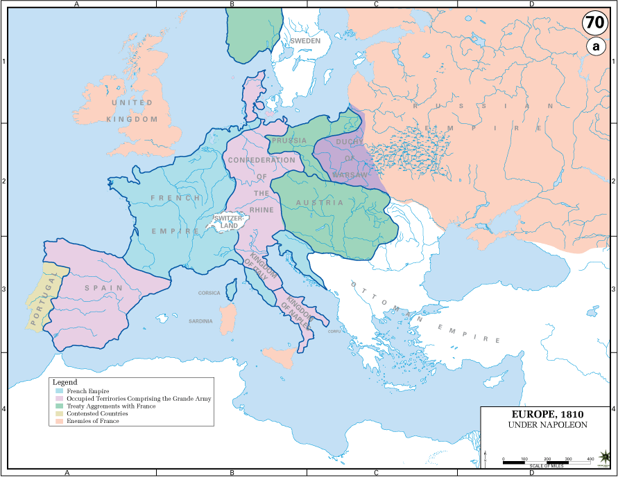 Карта европы 1799 года