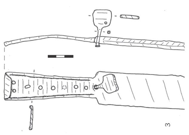 Хвостовик с загнутым верхним концом и деталью для крепления.