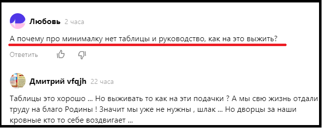 А почему про "минималку" нет таблицы?