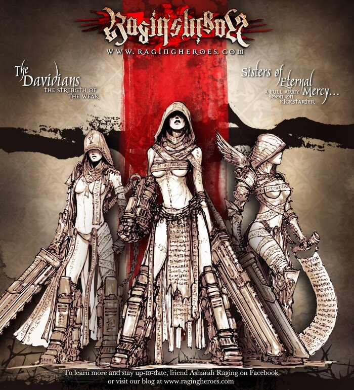 Арт демонстрирующий миниатюры Sisters of Eternal Mercy