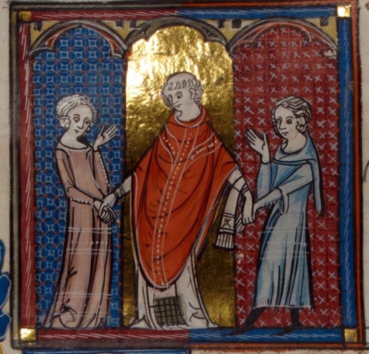 Свадьба. Средневековая миниатюра