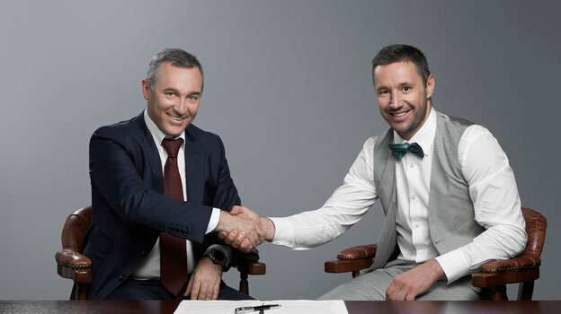 Президент БК «Лига Ставок» Юрий Красовский и Илья Ковальчук. Фото Анна Аполлонова