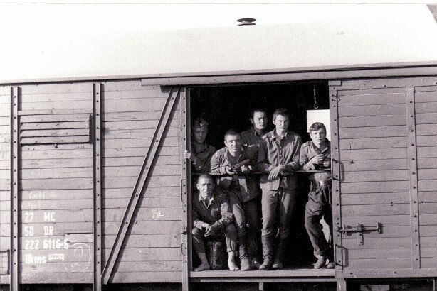 На учения...