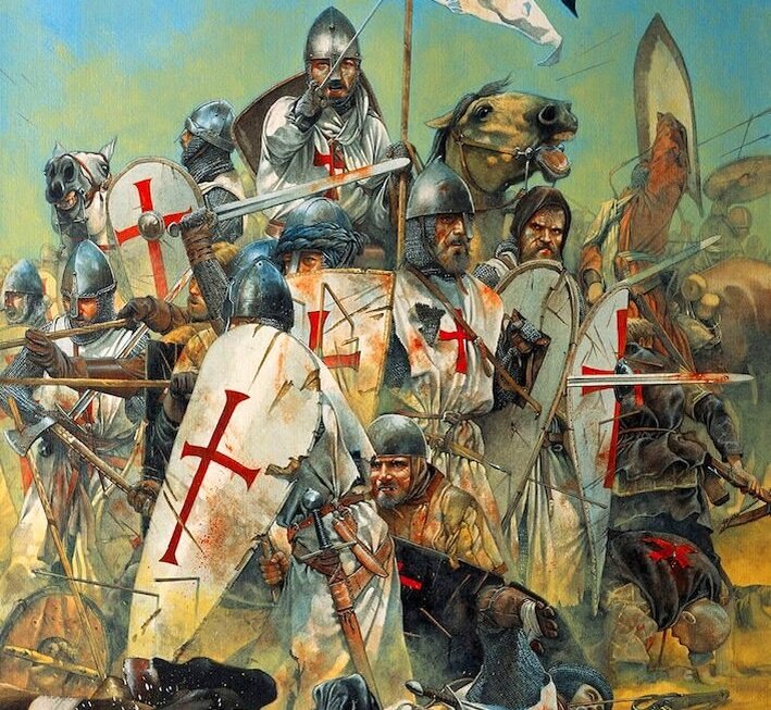 Тамплиеры в бою при Хаттине, 1187 год. Иллюстратор: Zvonimir Grbasic