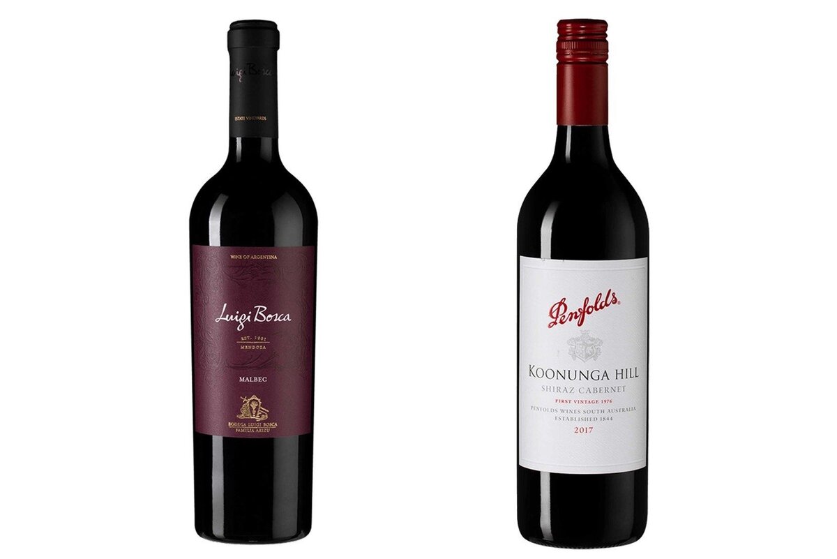 Luigi Bosca Malbec 2018; Penfolds Koonunga Hill Shiraz Cabernet 2017