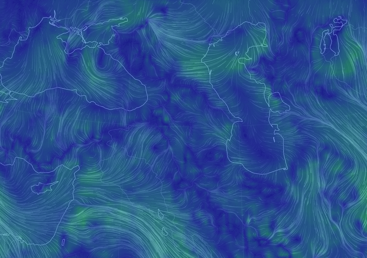 Карта ветров региона (https://earth.nullschool.net/ru)