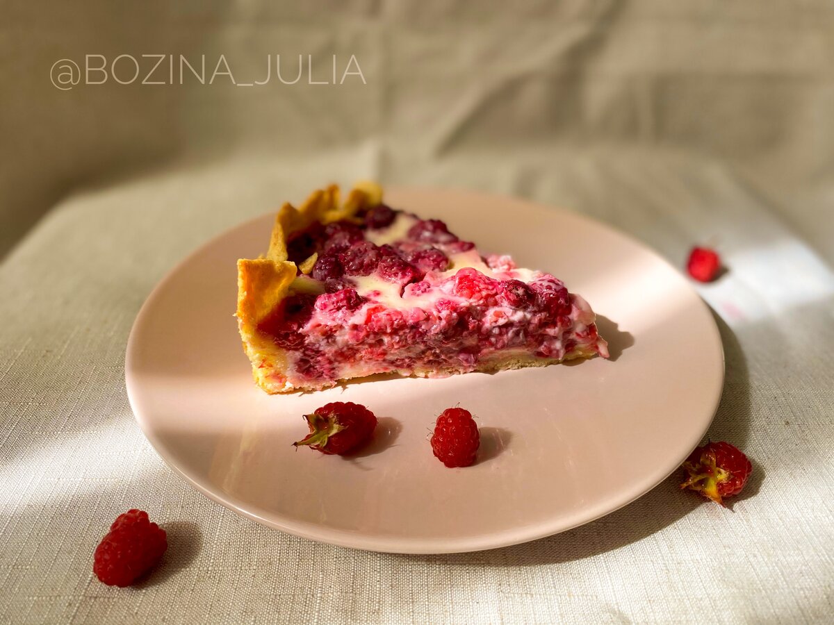 Пирог с малиной