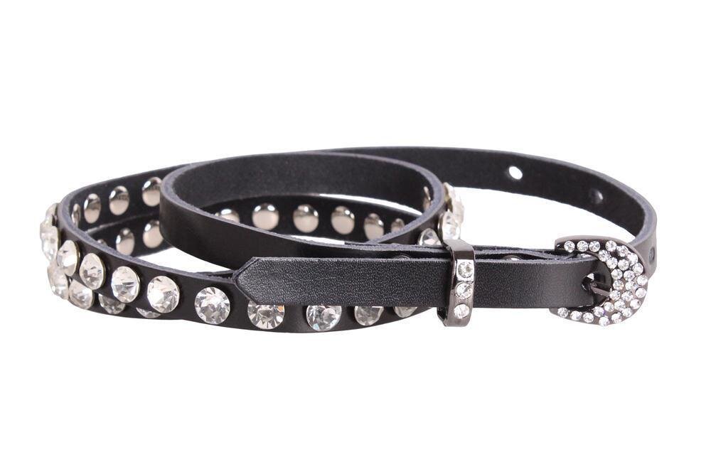 Кожаный ремешок со стразами