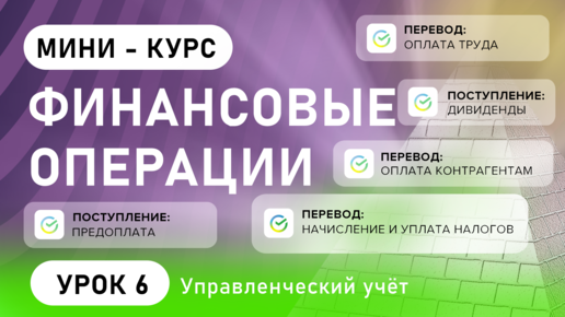 Управленческий Учет. Финансовая операция - единица управленческого учёта (урок 6)