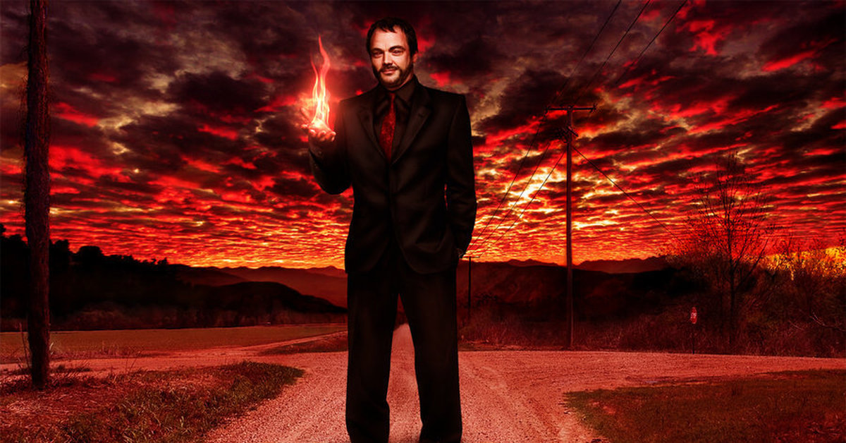 Король ада возвращается на землю. Демон из сверхъестественного кроули. Кроули демон сверхъестественное. Фергус кроули. Кроули король ада.