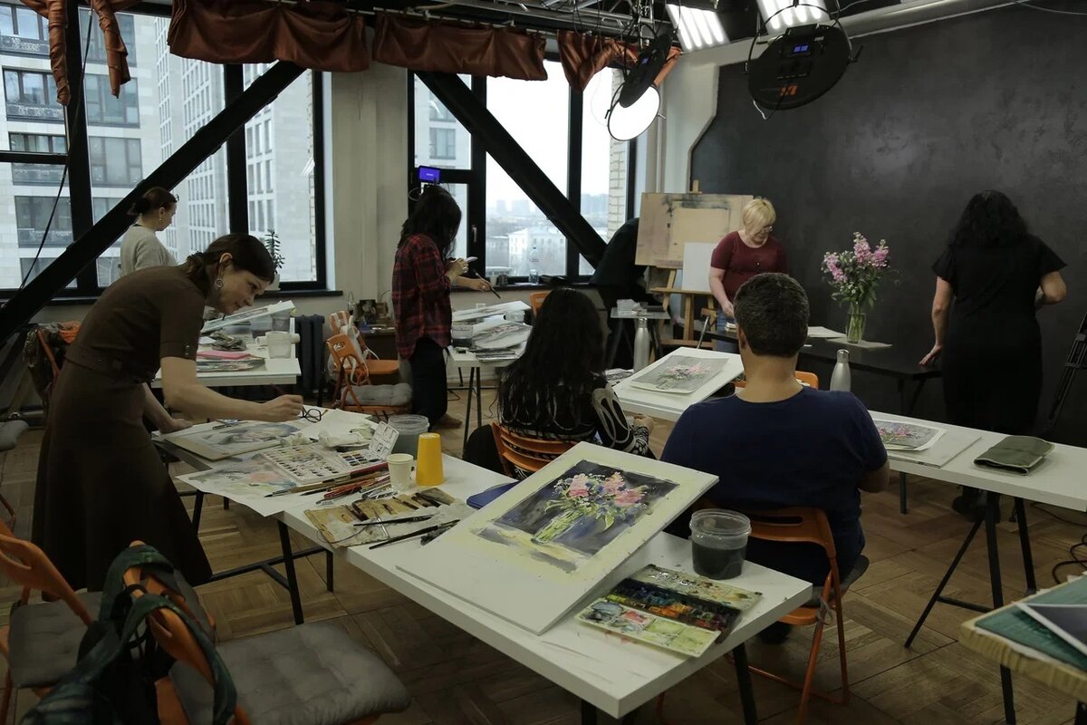 В нашей студии Enterclass на живом мастер-классе художника Сергея Алдушкина