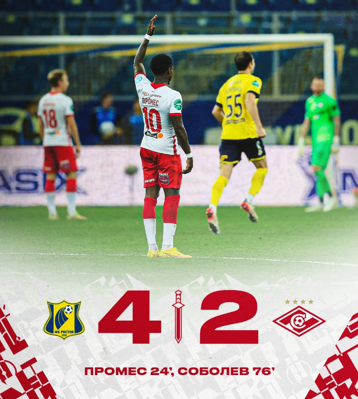 Итоговый счет матча.