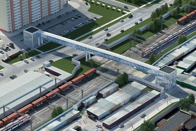    Проект пешеходного перехода через ж/д пути в Реутове © Пресс-служба Министерства транспорта и дорожной инфраструктуры Московской области