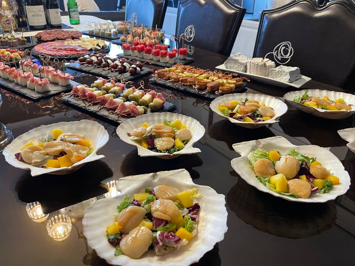 Фуршет (закуски, салаты) дома на 7 персон #chefmfkos