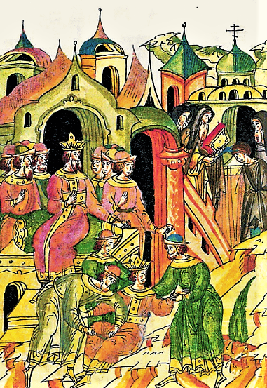 Кастрация цесаревича Никиты. Книжная миниатюра из открытых источников.  