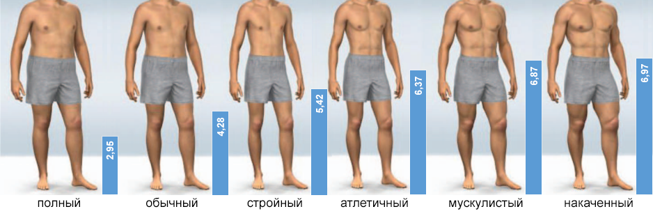 Рейтинг сексуальной привлекательности оказался выше у более мускулистых мужчин