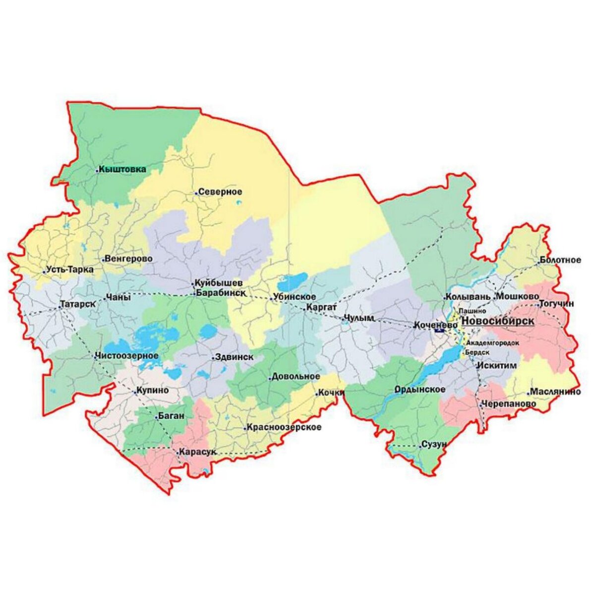 карта новосибирской области с районами области. географическая карта новосибирской области. нсо находится. карта районов нсо. карта районов нсо новосибирской области.