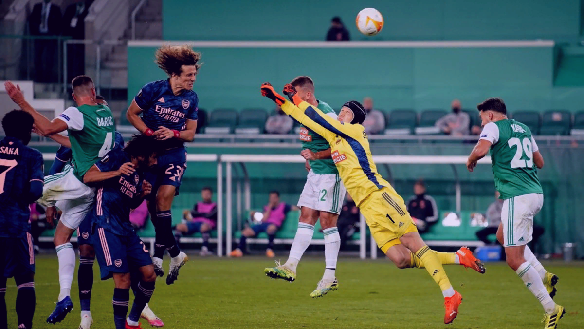 ошибка вратаря "Рапида", первый гол "Арсенала"