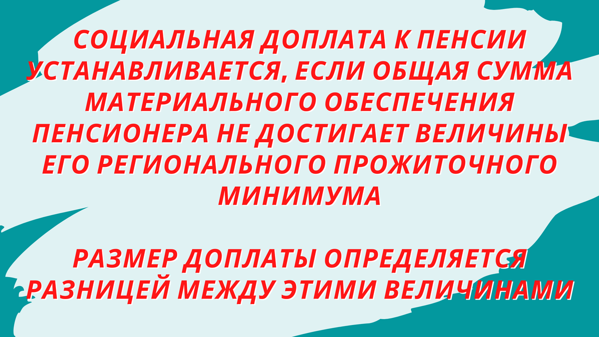 Условия установления социальной доплаты к пенсии