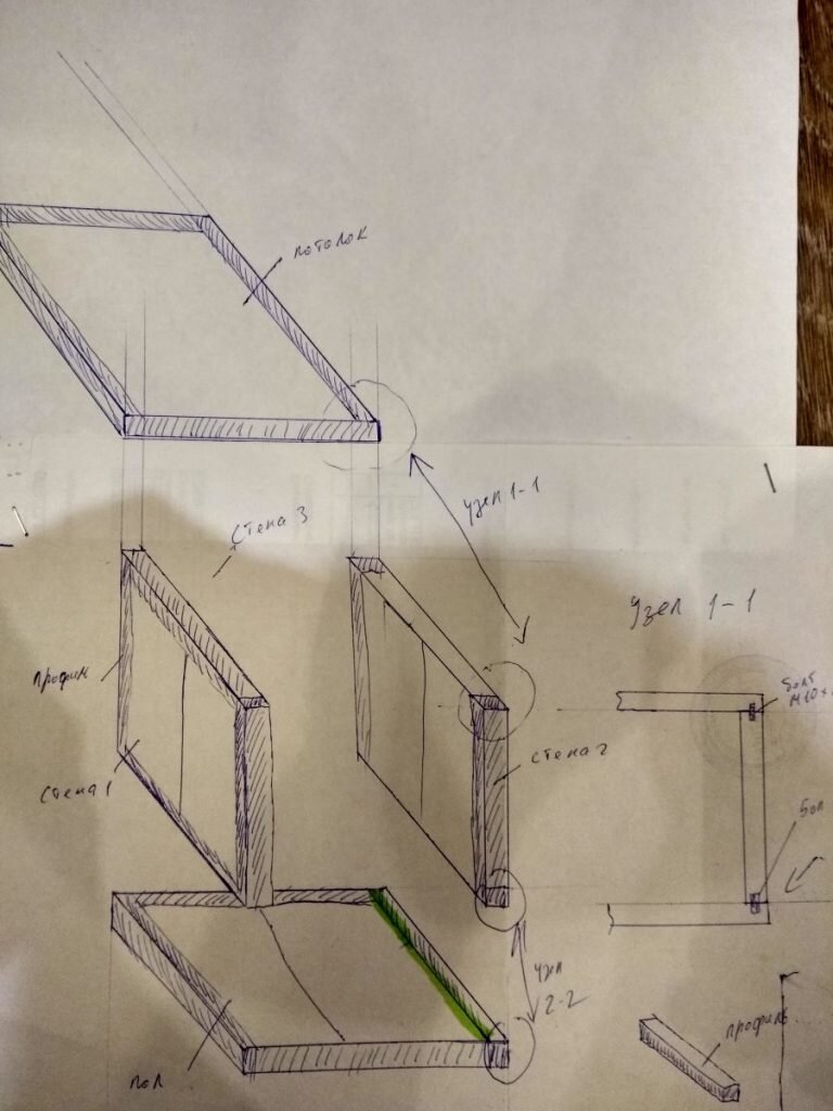 Эскиз сборки изотермического контейнера