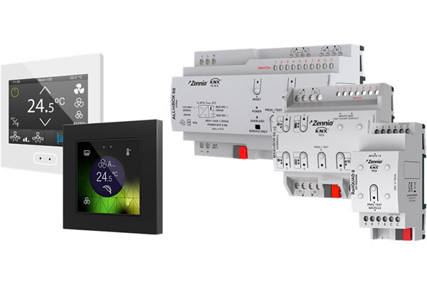 Многие оконечные устройства и модули внутреннего монтажа Zennio имеют встроенные термостаты.