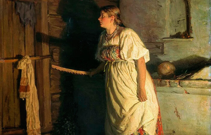 Василий Максимов, «Кто там?», 1879 г.