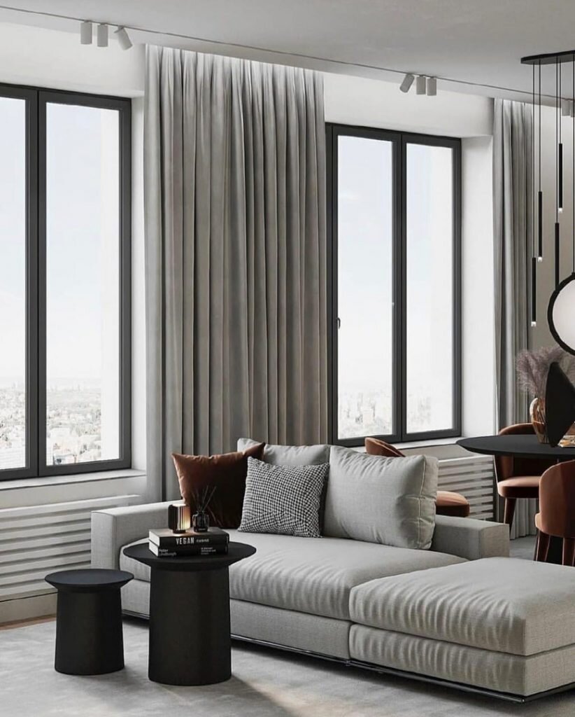 Фото: интерьер квартиры-студии 40 м², дизайнер Ирина Жиган https://architectguide.ru/prakticheski-monochromnii-interier-kvartiri-s-otkritoi-planirovkoi-40-m/