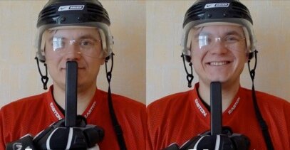 Слева клюшка защитника. Справа клюшка нападающего