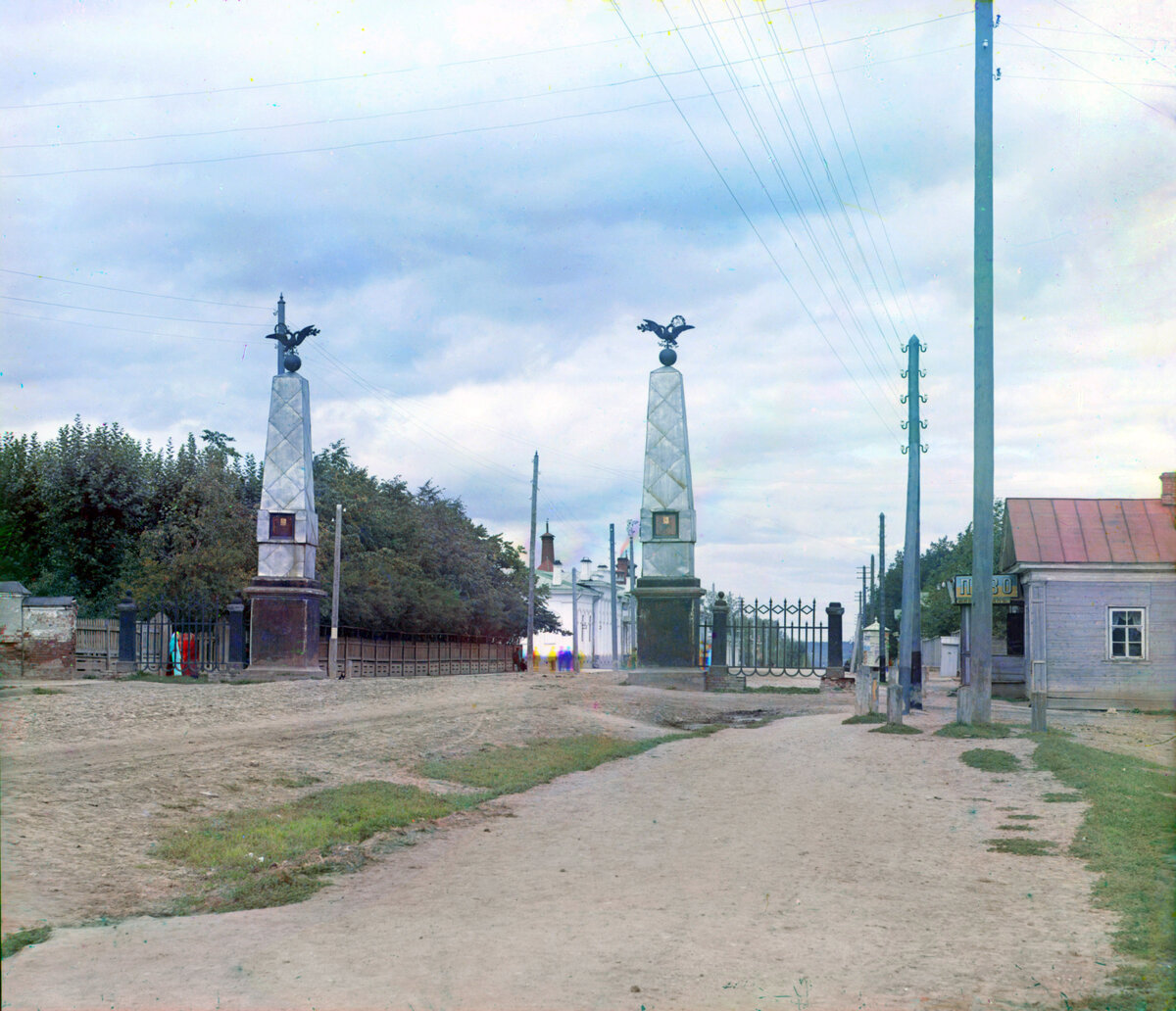 Старо-Сибирская застава в городе г. Перми, Пермская губерния, Пермский уезд, г. Пермь. Август-сентябрь 1909 года. Фото С.М. Прокудина-Горского