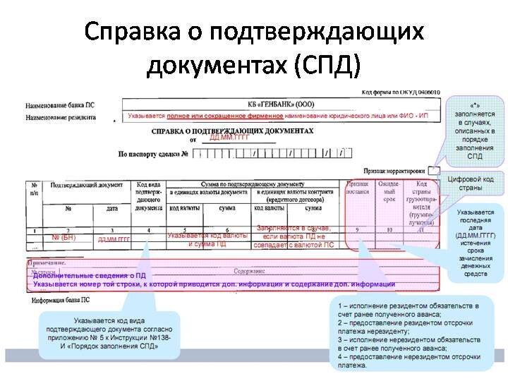 Спд валютный контроль образец