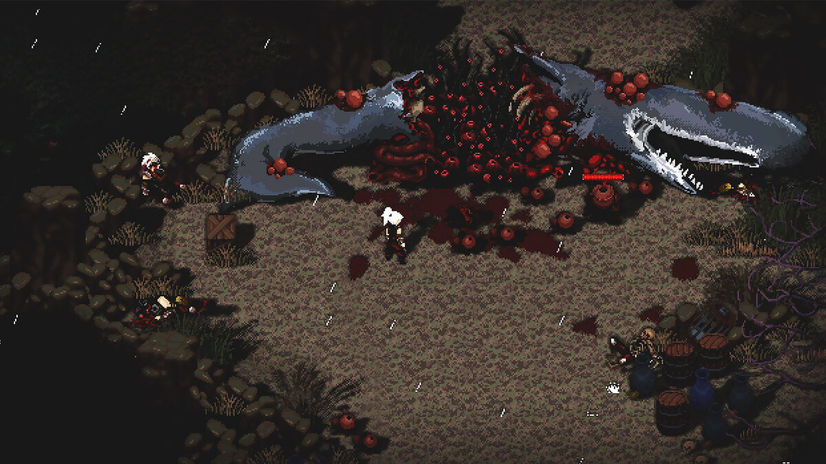 Игра нарисована довольно крупным пикселем, отчего её сложно назвать красивой, пусть в некоторых местах она исполнена и не без вкуса