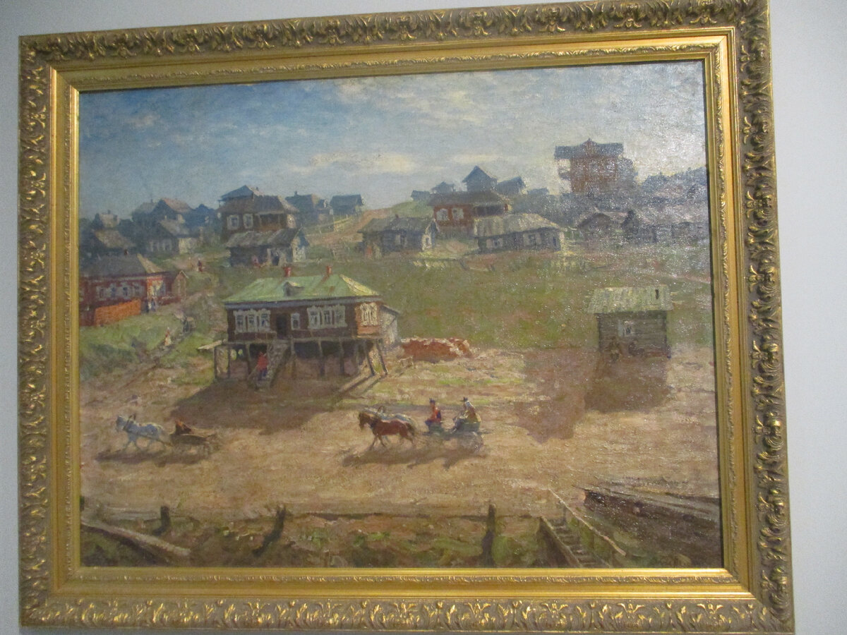 Арнольд Лаховский. Деревня на берегу Волги. 1910-е, Холст, масло. Альбион галерея. Москва