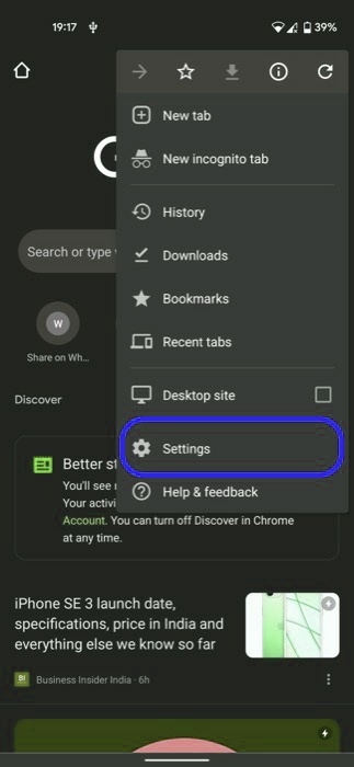 Android Chrome