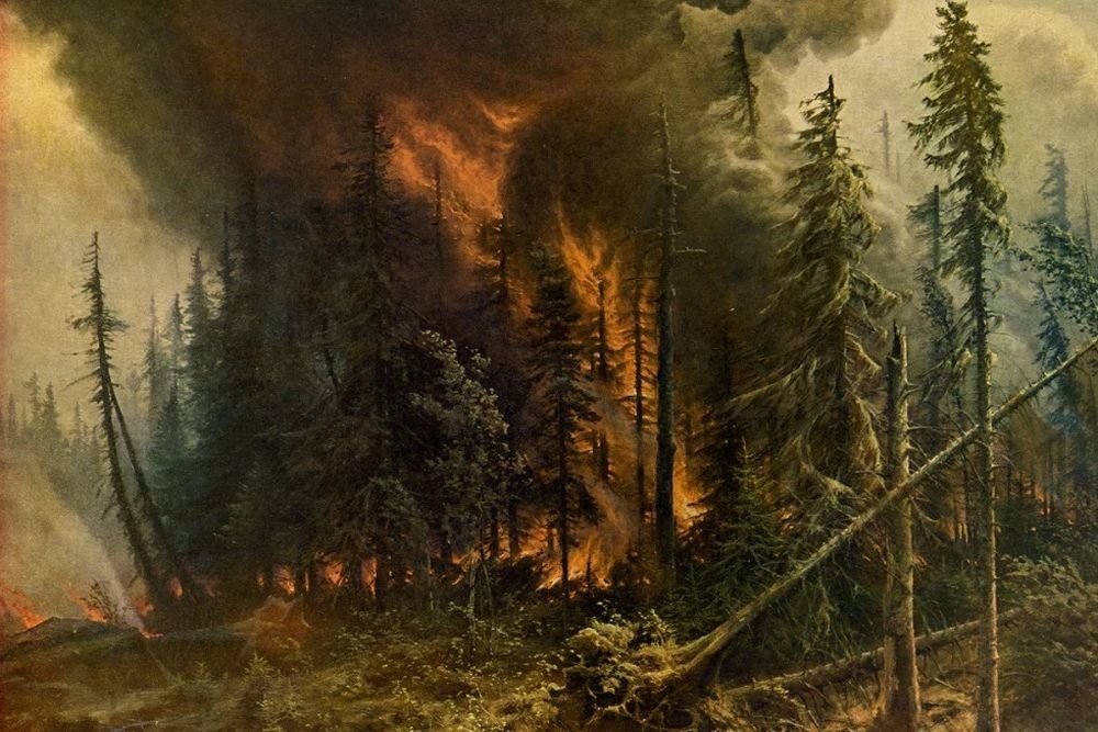 Лесной пожар». Картина Алексея Денисова-Уральского. Конец XIX – начало ХХ века / ©rg.ru