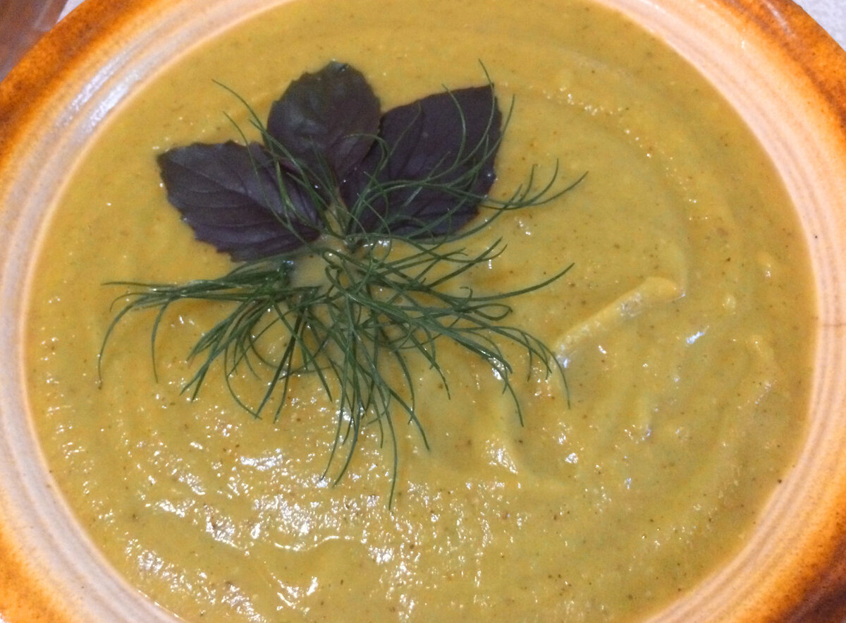 Суп-пюре из тыквы. Фото автора.