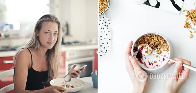 Употребление десерта с овсянкой и яблоками